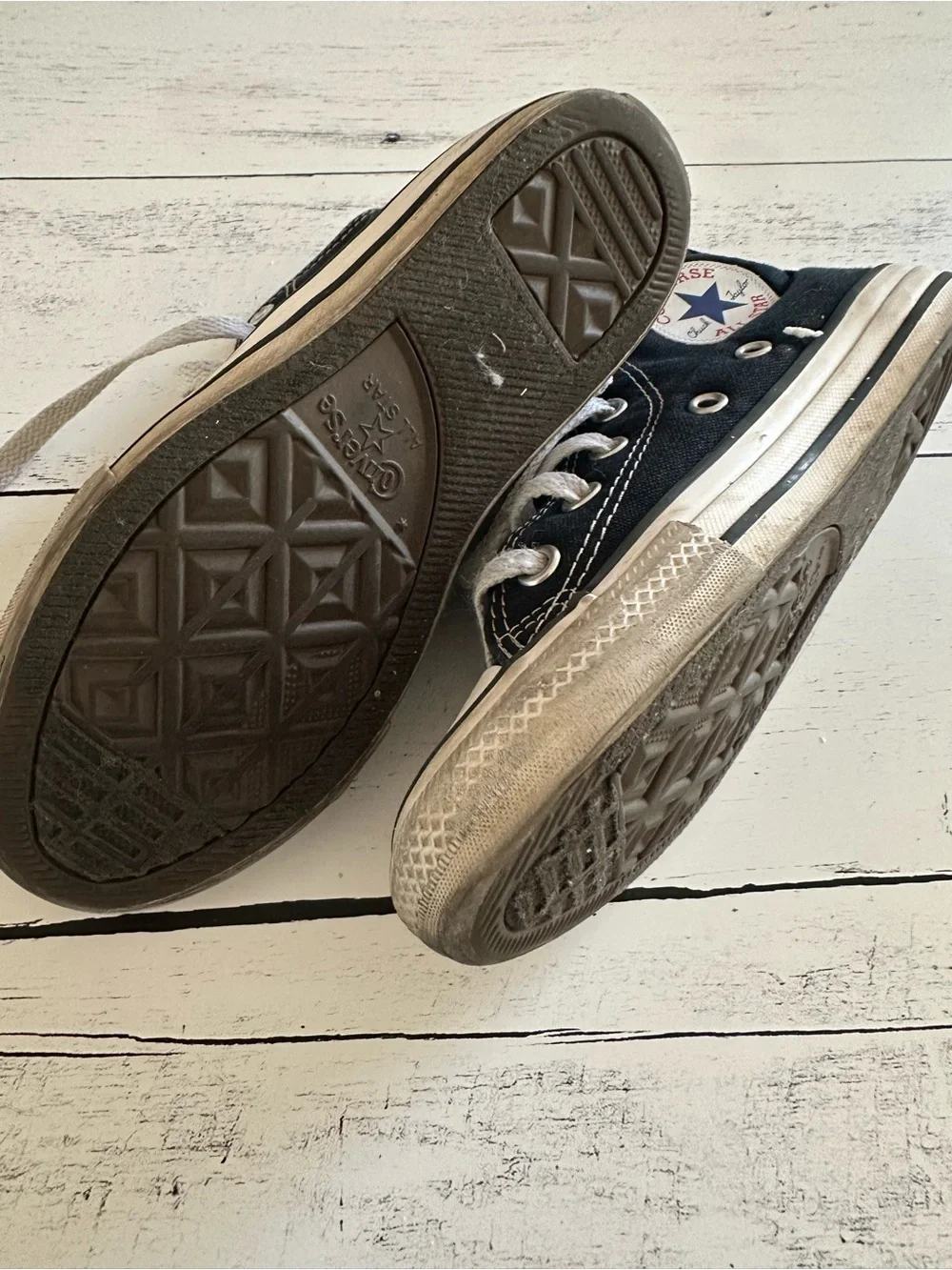 Converse Kids Black & White High Top Sneakers size 1